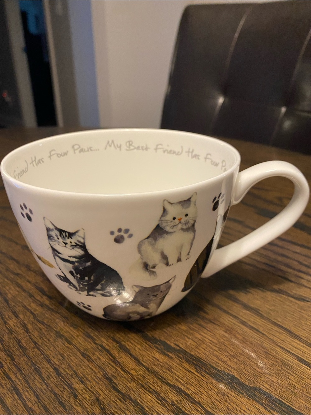 Cat Pattern White Ceramic Mug for Pets Lovers